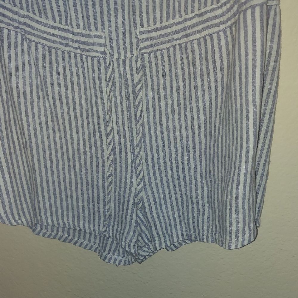 Universal Thread Blue & White Striped V-Neck Romper - Picture 7 of 11